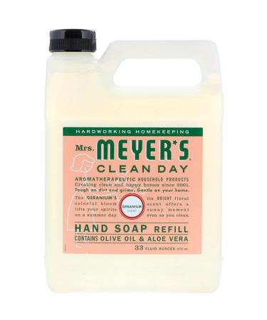 Mrs. Meyers Clean Day Liquid Hand Soap Refill Geranium Scent 33 fl oz (975 ml)