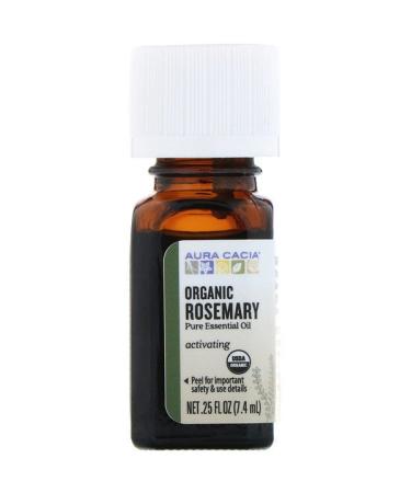 Aura Cacia Organic Rosemary .25 fl oz (7.4 ml) - Buy Online on GoSupps.com