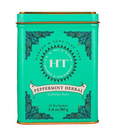 Harney & Sons HT Tea Blend Peppermint Herbal Caffeine Free 20 Tea Sachets 1.4 oz (40 g)