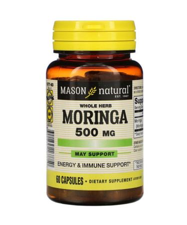 Mason Natural Whole Herb Moringa 500 mg 60 Capsules