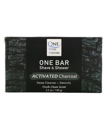 One with Nature One Bar Shave & Shower Activated Charcoal 3.5 oz (100 g)