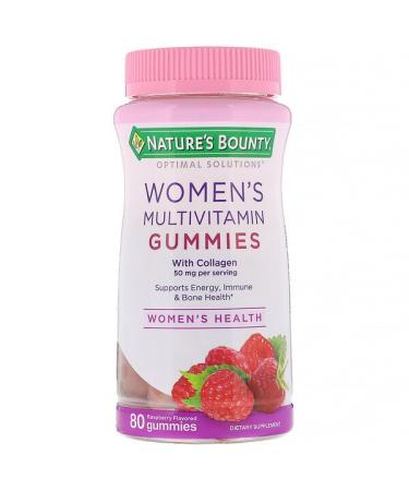 Nature's Bounty Optimal Solutions Women's Multivitamin Gummies Raspberry Flavored 80 Gummies