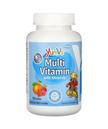 YumV's Multi Vitamin with Minerals Delicious Fruit Flavors 120 Jellies