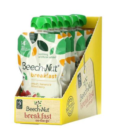 Beech-Nut Breakfast Stage 4 Yogurt Banana & Mixed Berry 12 Pouches 3.5 oz (99 g) Each
