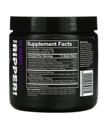 JNX Sports The Ripper Fat Burner - Dark Grape, 5.3 oz (150g) | Powerful Weight Loss Supplement - Buy Online on GoSupps.com