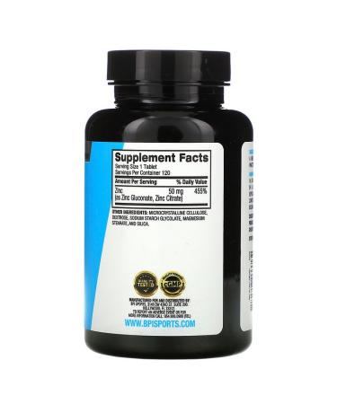 BPI Sports Zinc 50 mg - 120 Tablets for Immune Support & Recovery - Buy Online on GoSupps.com
