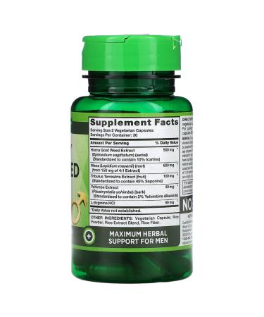 Nature's Truth Horny Goat Weed with Maca - 60 Vegetarian Capsules for Vitality - Buy Online on GoSupps.com