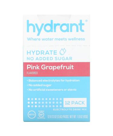 Hydrant Electrolyte Drink Mix - Pink Grapefruit 12 Pack (0.13 oz each) | Hydration Boost - Buy Online on GoSupps.com