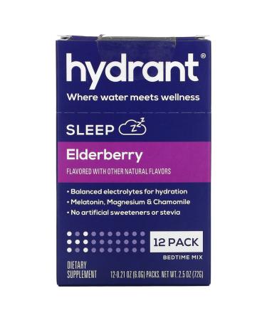 Hydrant Sleep Bedtime Mix with Elderberry - 12 Pack (0.21 oz Each) | Natural Sleep Aid - Buy Online on GoSupps.com