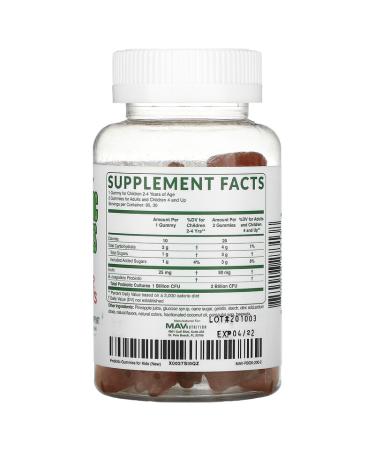 MAV Nutrition Probiotic Gummies for Kids - 1 Billion CFU, 60 Count | Digestive Health Support - Buy Online on GoSupps.com