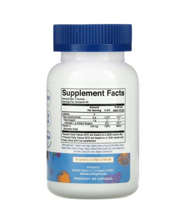 MaryRuth Organics Vitamin C Gummies - Cherry, Orange & Grape - 125mg - 60 Count - Buy Online on GoSupps.com