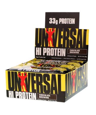 Universal Nutrition Hi Protein Bar Chocolate Brownie 16 Bars 3 oz (85 g) Each