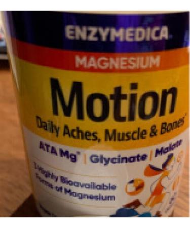 Enzymedica Magnesium Motion Daily Aches Muscles and Bones with ATA Mg Magnesium Glycinate and Magnesium Malate 60 Capsules