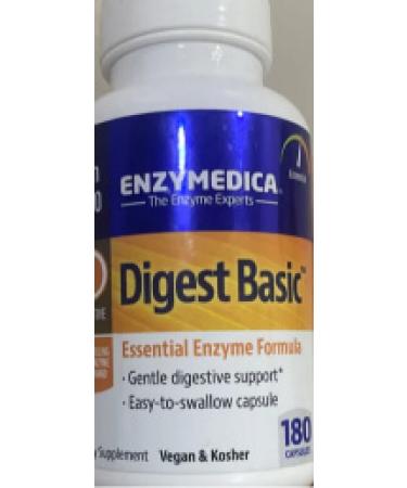 Enzymedica Digest Basic, Essential Enzyme Formula, Gentle Meal Digestion, Reduces Gas and Bloating, 180 Capsules (FFP) 180 Count (Pack of 1) Frustration-Free Packaging