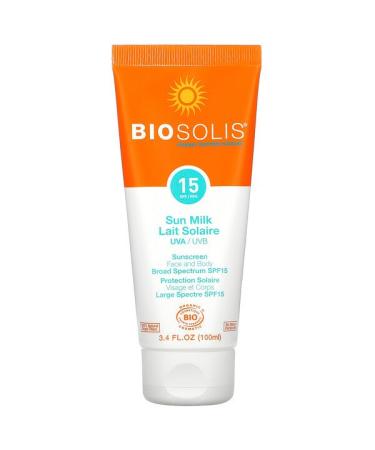 Biosolis Sun Milk Sunscreen SPF 15 3.4 fl oz (100 ml)