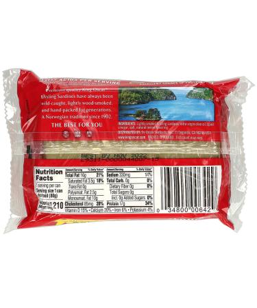 King Oscar Wild Caught Sardines in Extra Virgin Olive Oil & Lemon - 3.75 oz - Buy Online on GoSupps.com