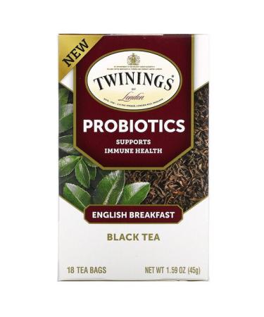 Twinings Probiotics Black Tea English Breakfast 18 Tea Bags 1.59 oz (45 g)