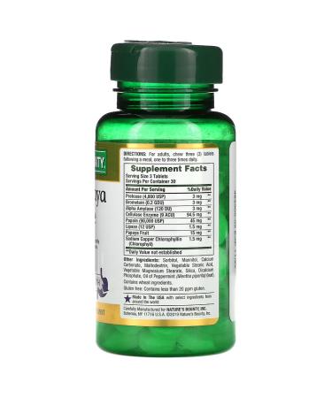 Nature's Bounty Super Papaya Enzyme Mint 15mg - 90 Chewable Tablets for Digestive Health - Buy Online on GoSupps.com