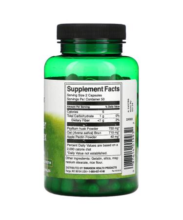 Swanson Tri-Fiber Complex - 100 Capsules for Digestive Health & Wellness - Buy Online on GoSupps.com