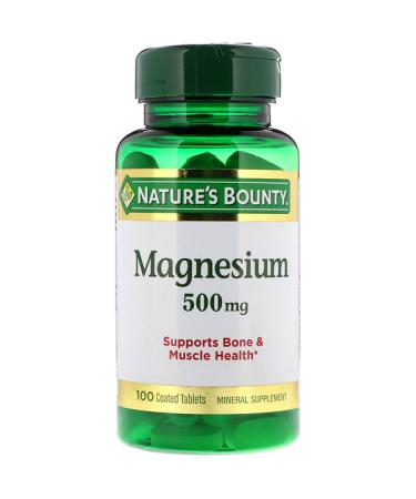 Nature's Bounty Magnesium 500 mg 100 Coated Tablets