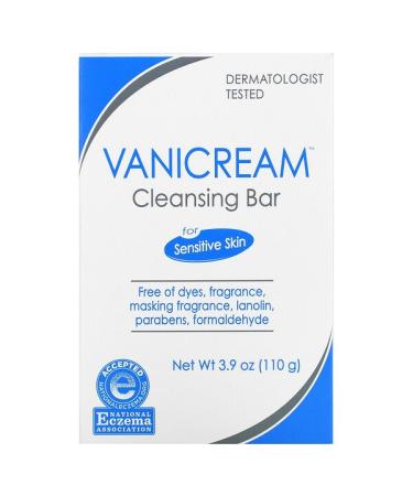 Vanicream Cleansing Bar For Sensitive Skin Fragrance Free 3.9 oz (110 g)