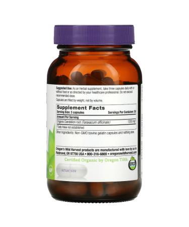 Oregon's Wild Harvest Dandelion Root - 90 Gelatin Capsules for Natural Wellness - Buy Online on GoSupps.com