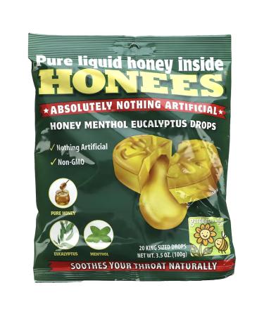 Honees Honey Menthol Eucalyptus Drops 20 King Sized Drops - 3.5 Oz.