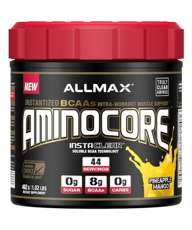 ALLMAX Nutrition AMINOCORE Instantized BCAAs Intra-Workout Muscle Support Pineapple Mango 1.02 lbs. (462 g)