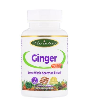Paradise Herbs Ginger 60 Vegetarian Capsules