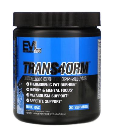 EVLution Nutrition Trans4orm Blue Raz 5.10 oz (144 g)