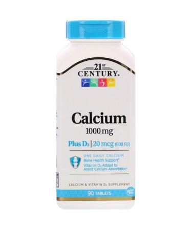 21st Century Calcium Plus D3 1000 mg  90 Tablets