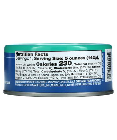 Buy Wild Planet Wild Pacific Mackerel 5 oz - Sustainable Seafood | Omega-3 Rich - Buy Online on GoSupps.com