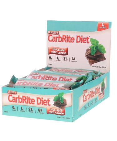 Universal Nutrition Doctor's CarbRite Diet Sugar Free Bar Chocolate Mint Cookie 12 Bars 2.00 oz (56.7 g) Each