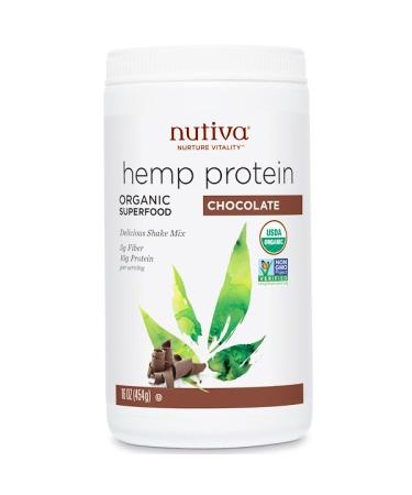 Nutiva Organic Superfood Hemp Protein Shake Mix Chocolate 16 oz (454 g)