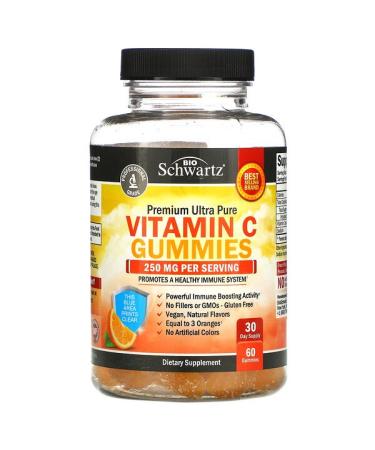BioSchwartz Premium Ultra Pure Vitamin C Gummies 250 mg 60 Gummies