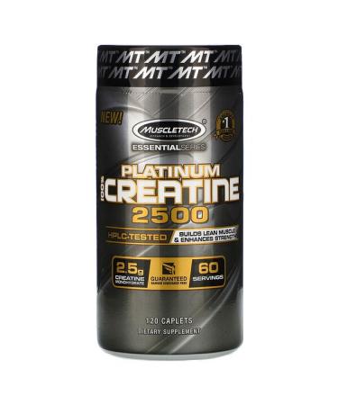 Muscletech Essential Series Platinum 100% Creatine 2500 120 Caplets
