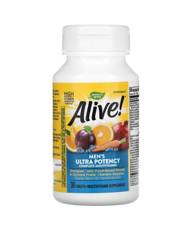 Natureâ€™s Way Alive! Men's Ultra Potency Multivitamin | 30 Tablets - Complete Nutrients for Peak Health - Buy Online on GoSupps.com