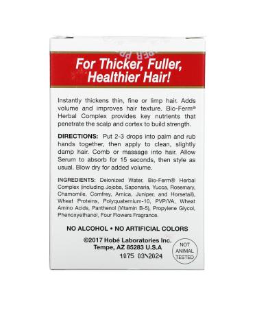 Hobe Labs Energizer Hair Thickening Serum 1 fl oz - Volumizing & Strengthening Formula - Buy Online on GoSupps.com