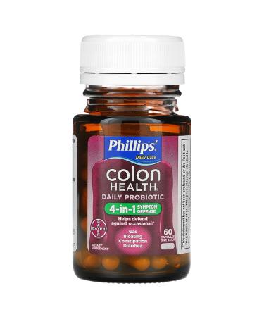 Phillips Colon Health Probiotic 60 Capsules - Daily Digestive Support - Buy Online on GoSupps.com