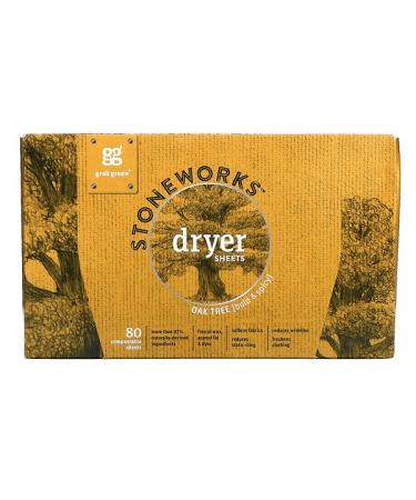 Grab Green Stoneworks Dryer Sheets Oak Tree 80 Compostable Sheets