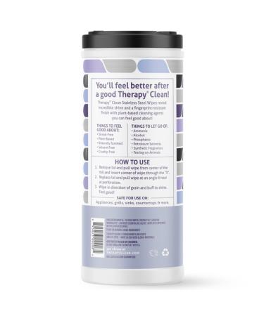 Therapy Clean Stainless Steel Wipes with Lavender - 30 Polishing Wipes - Buy Online on GoSupps.com