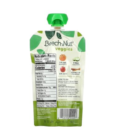 Beech-Nut Veggies Stage 2: Pumpkin Zucchini & Apple - 12 Pouches (3.5 oz Each) | Healthy Baby Food - Buy Online on GoSupps.com