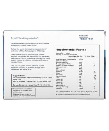 ENADA Fortizel Sun Cellular System Fortifier - 30 Capsules for Optimal Health - Buy Online on GoSupps.com