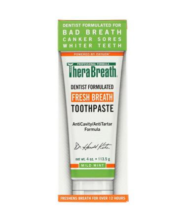 TheraBreath Fresh Breath Toothpaste Mild Mint Flavor 4 oz (113.5 g)