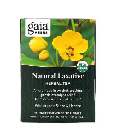 Gaia Herbs Natural Laxative Herbal Tea Caffeine-Free 16 Tea Bags 1.24 oz (35.2 g)