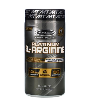 Muscletech Platinum 100% L-Arginine 1000 mg 100 Caplets