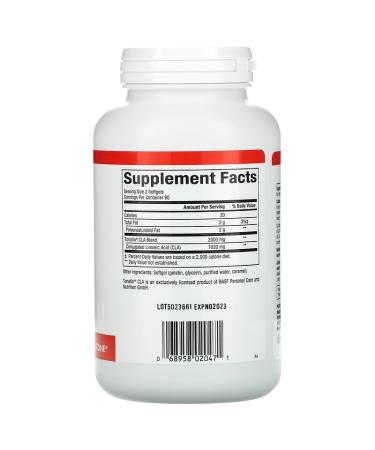 Natural Factors CLA 1000 mg - Conjugated Linoleic Acid Blend, 180 Softgels for Weight Management - Buy Online on GoSupps.com
