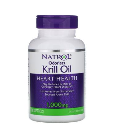 Natrol Odorless Krill Oil 1000 mg 30 Softgels