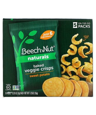 Beech-Nut Naturals Baked Veggie Crisps Sweet Potato 5 Packs 0.25 oz (7 g) Each