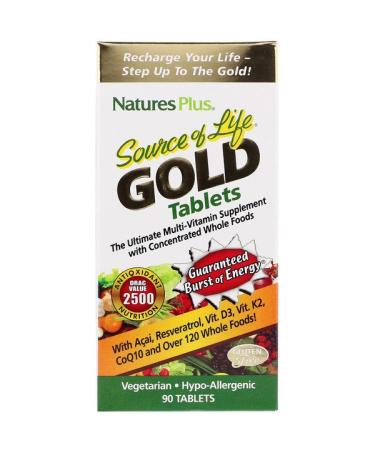 Nature's Plus Source of Life Gold The Ultimate Multi-Vitamin Supplement 90 Tablets